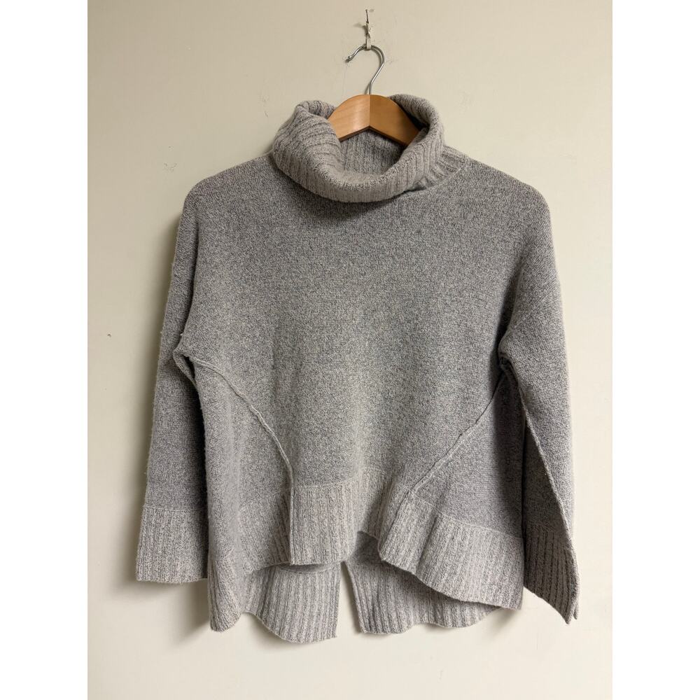 Brochu Walker Gray Asymmetrical Hem Turtleneck Sweater